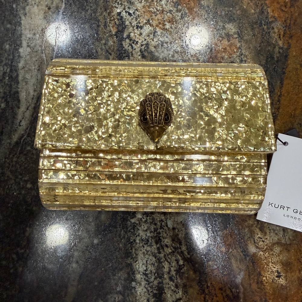Kurt Geiger Gold Textured Mini Bag